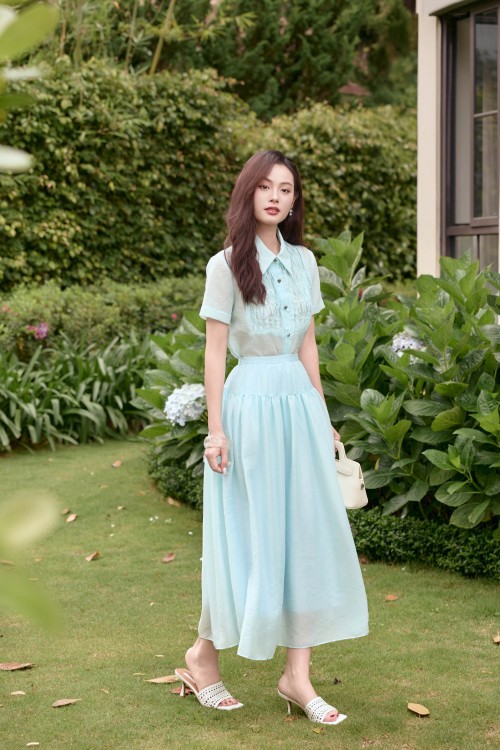 Sixdo Blue Organza Shirt